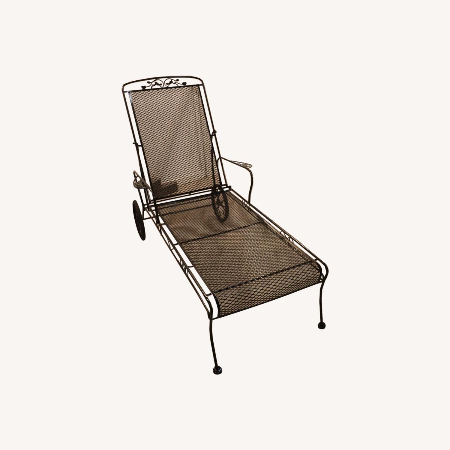 Acorn and Oak Leaf Wrought Iron Chaise Loungers - image-11