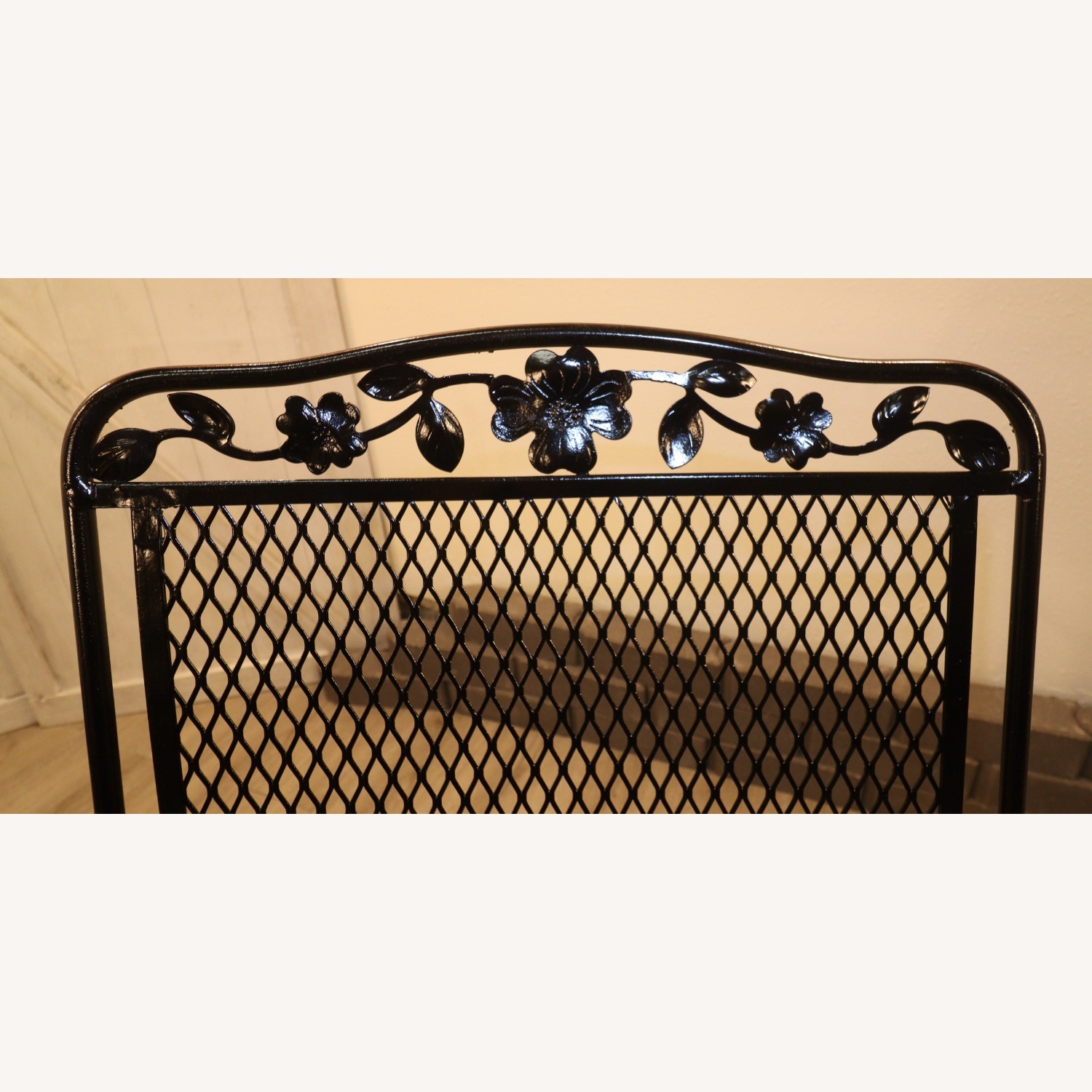 Vintage Flower and Leaf Wrought Iron Dining Set - image-8