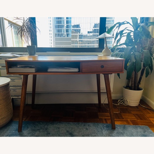 Used Wood Mid-Century Modern Desk W Drawer for sale on AptDeco
