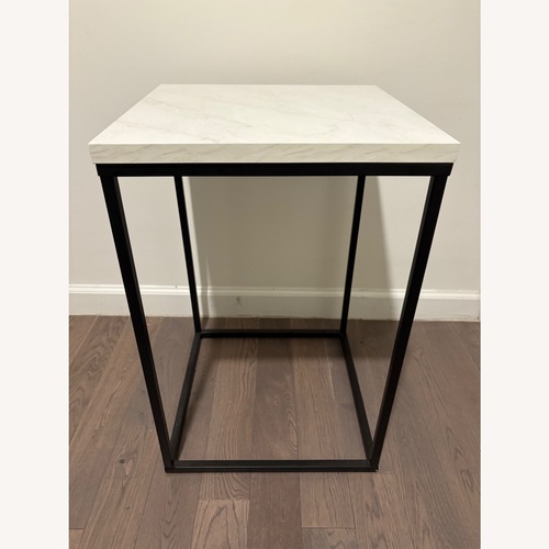 Used Wayfair Faux Marble End Table or Nightstand for sale on AptDeco