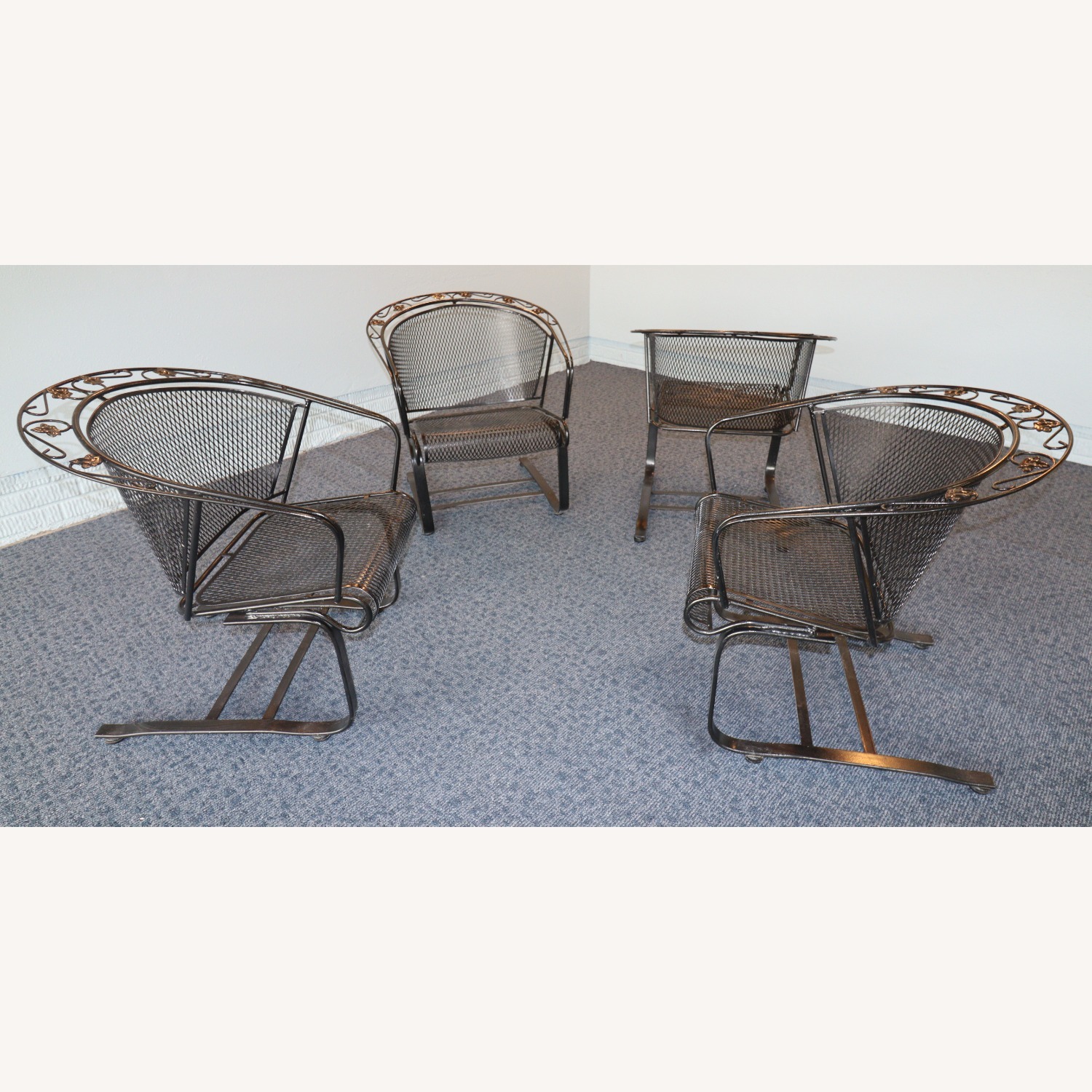 English Ivy Leaf Wrought Iron Chairs - image-3