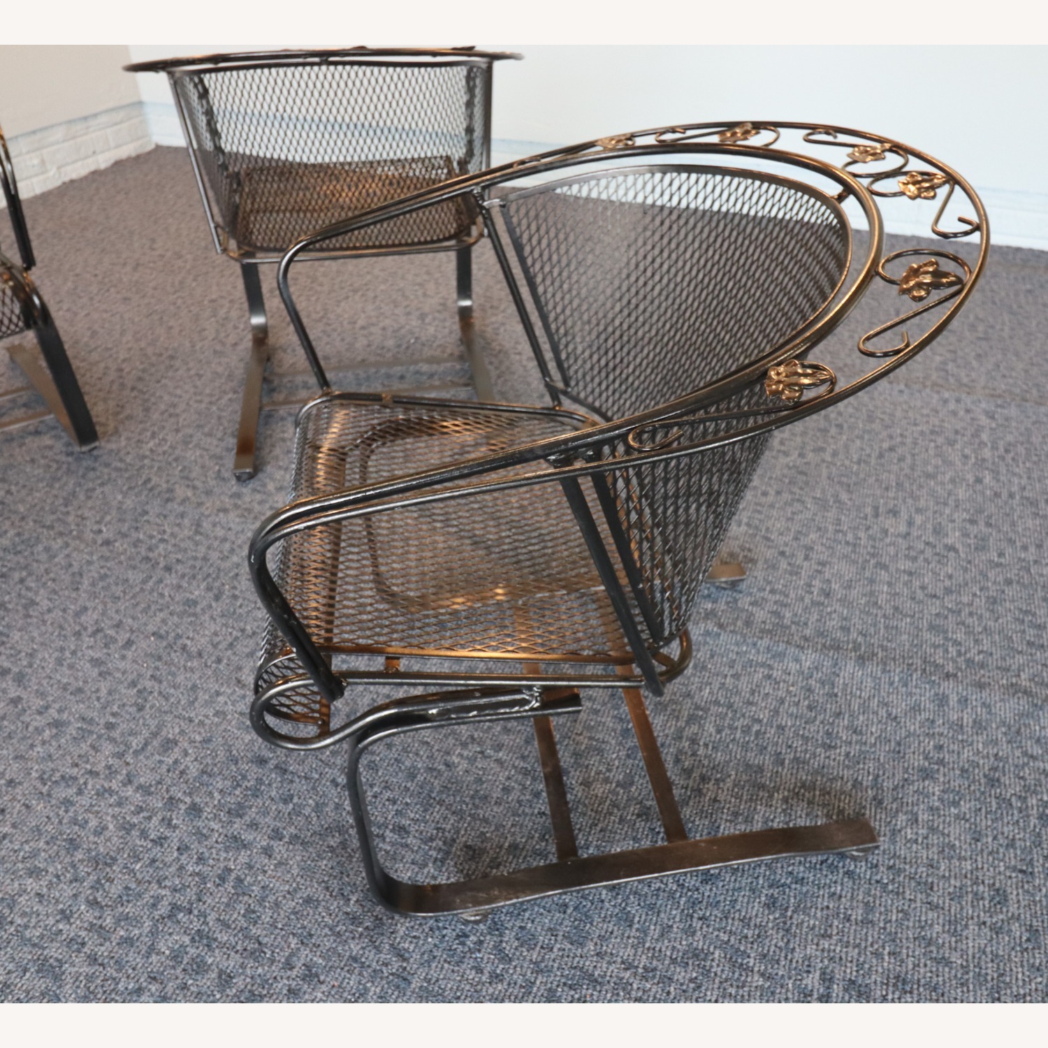 English Ivy Leaf Wrought Iron Chairs - image-6