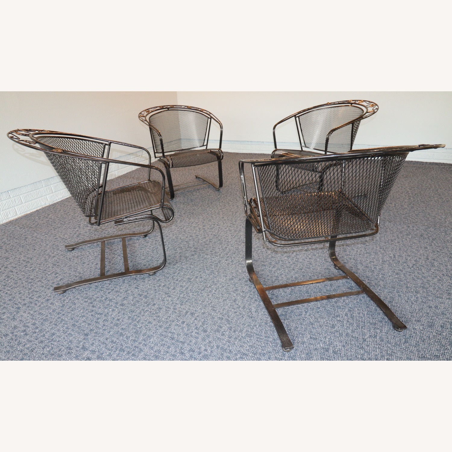 English Ivy Leaf Wrought Iron Chairs - image-1