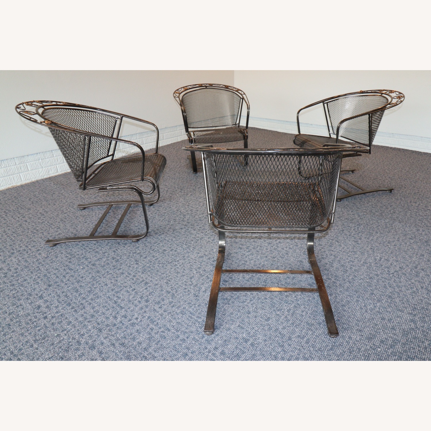 English Ivy Leaf Wrought Iron Chairs - image-8