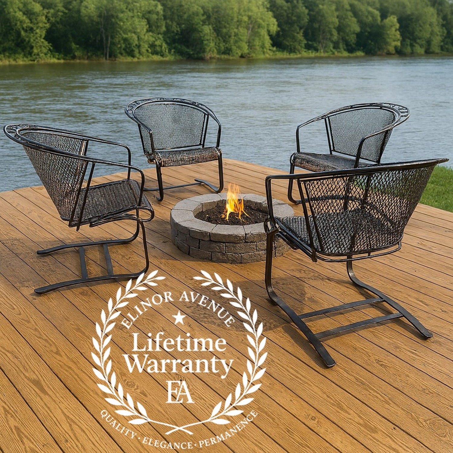 English Ivy Leaf Wrought Iron Chairs - image-0