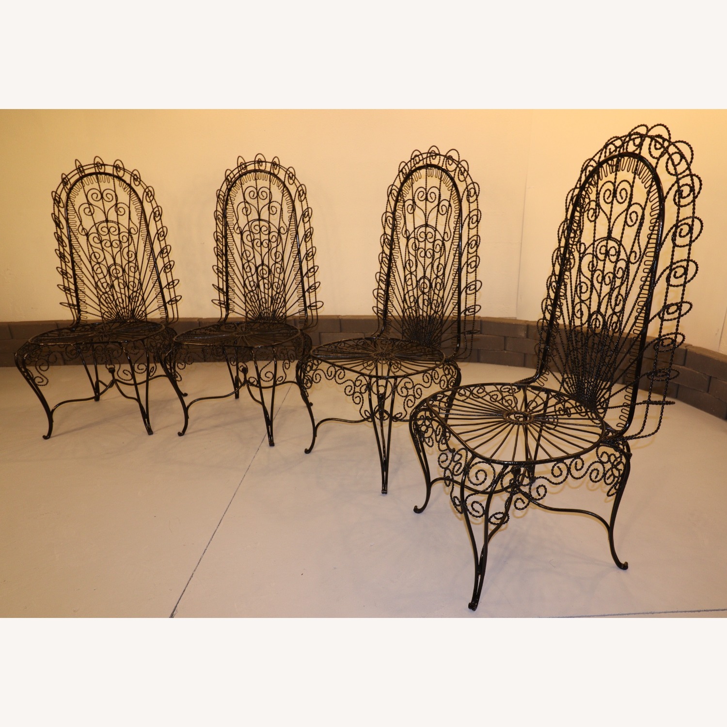 John Salterini High-Back Hearts Peacock Chairs - image-4