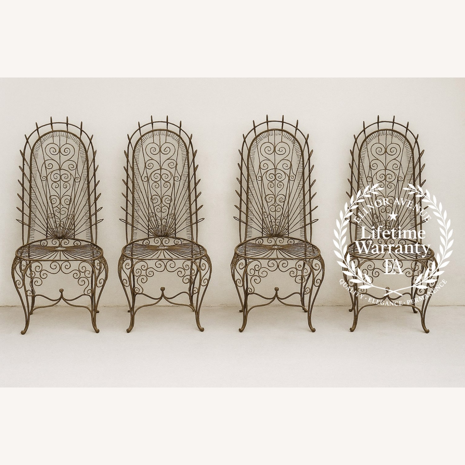 John Salterini High-Back Hearts Peacock Chairs - image-0