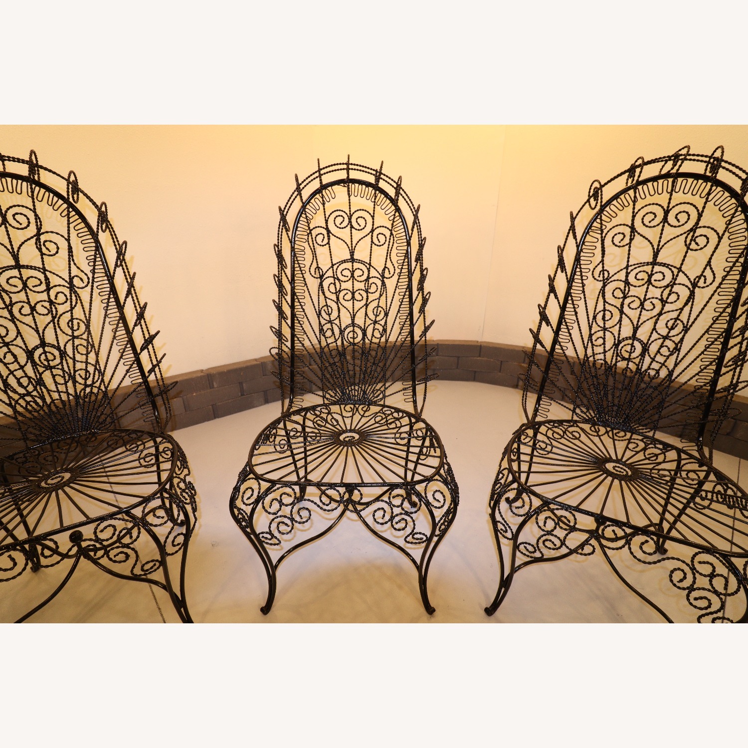 John Salterini High-Back Hearts Peacock Chairs - image-5