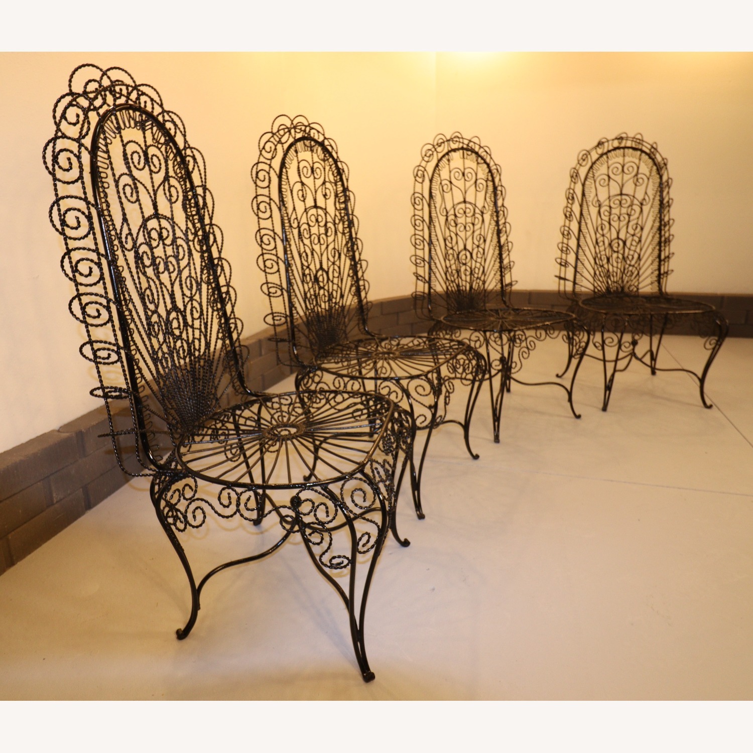 John Salterini High-Back Hearts Peacock Chairs - image-3