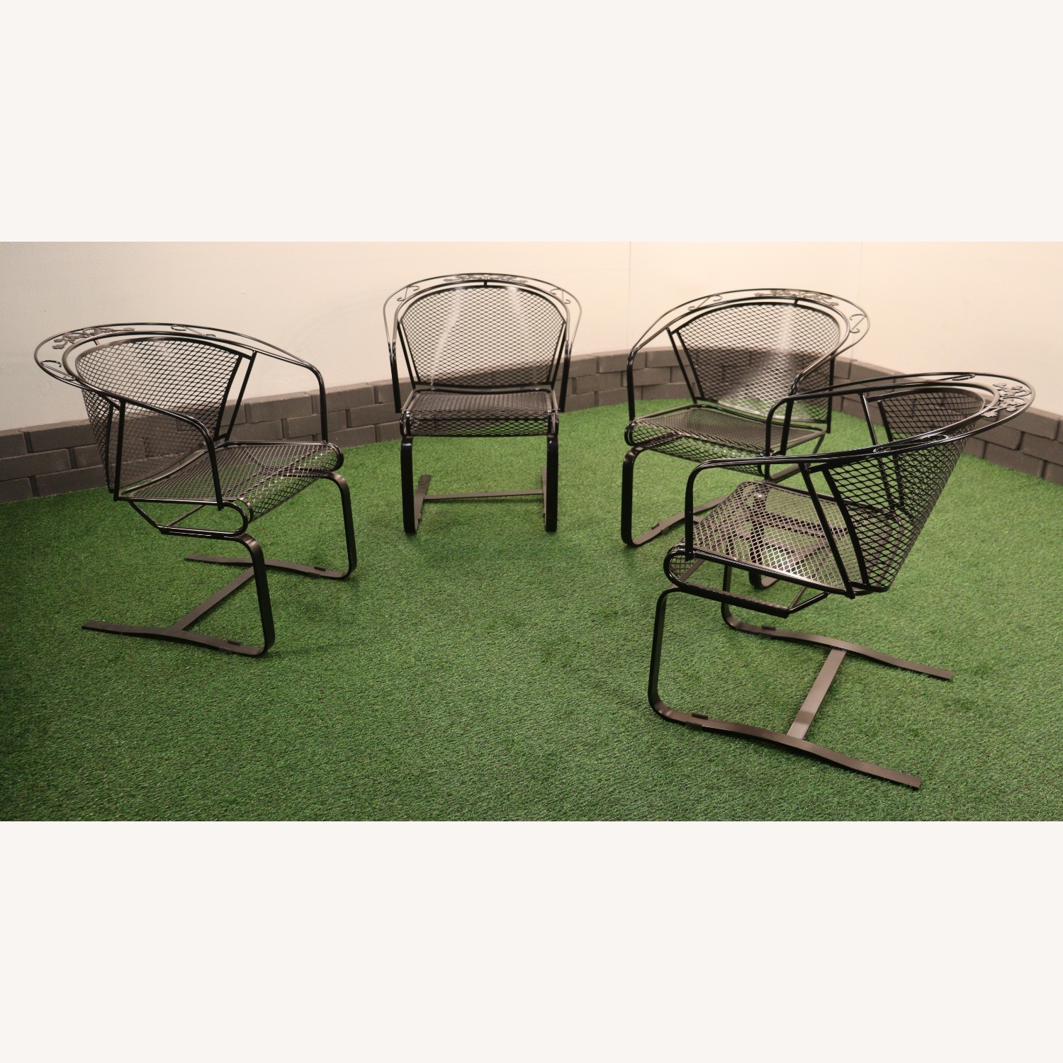 Acorn and Oak Leaf Wrought Iron Rockers - image-1