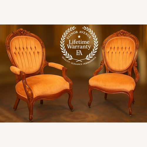 Used French Rococo "Gentleman and Lady's" Chairs for sale on AptDeco