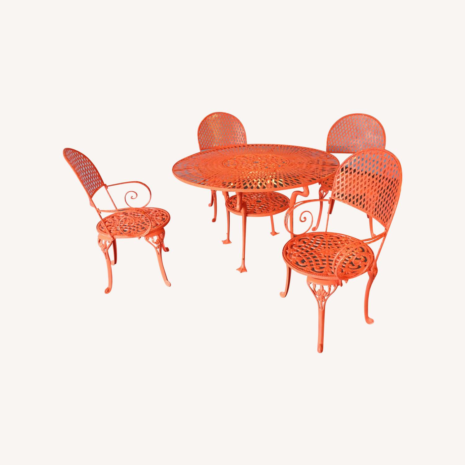 1950s Flamingo-Themed Wrought Iron Patio Set - image-12