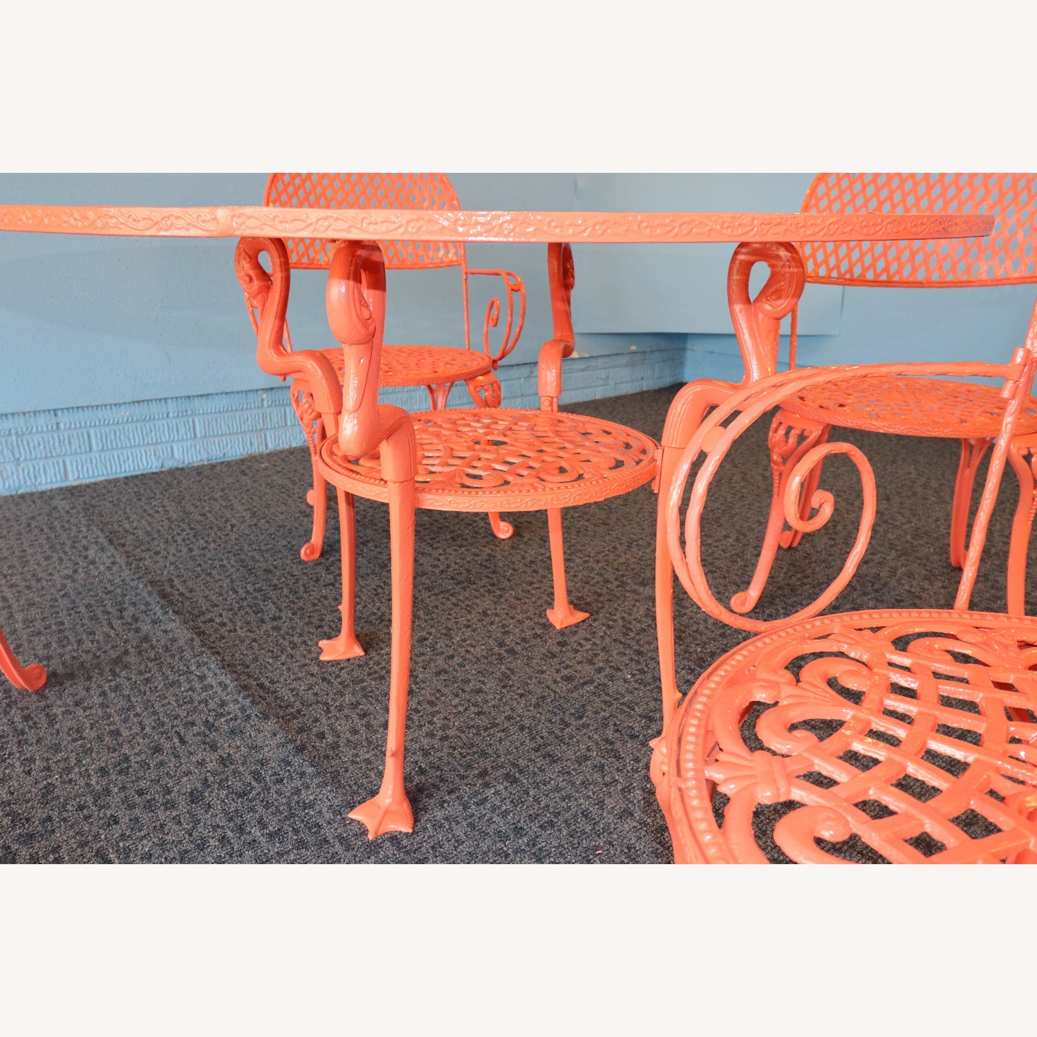 1950s Flamingo-Themed Wrought Iron Patio Set - image-11