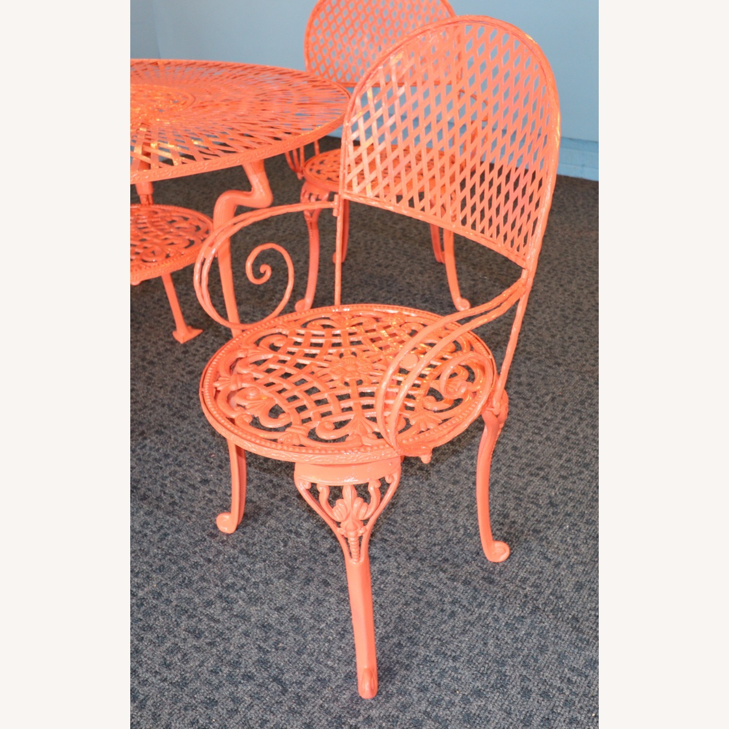 1950s Flamingo-Themed Wrought Iron Patio Set - image-2