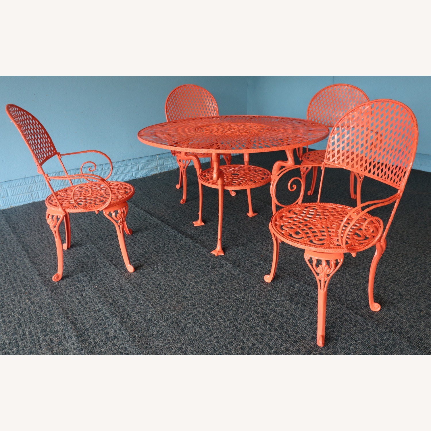 1950s Flamingo-Themed Wrought Iron Patio Set - image-7