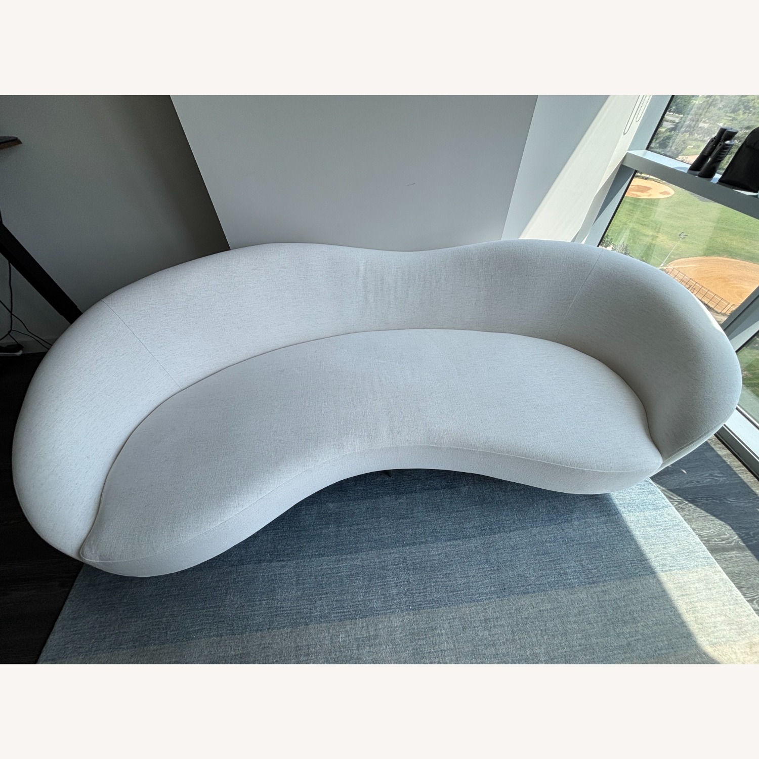 Curvo 75" White Performance Fabric Apartment Sofa by goop - image-2