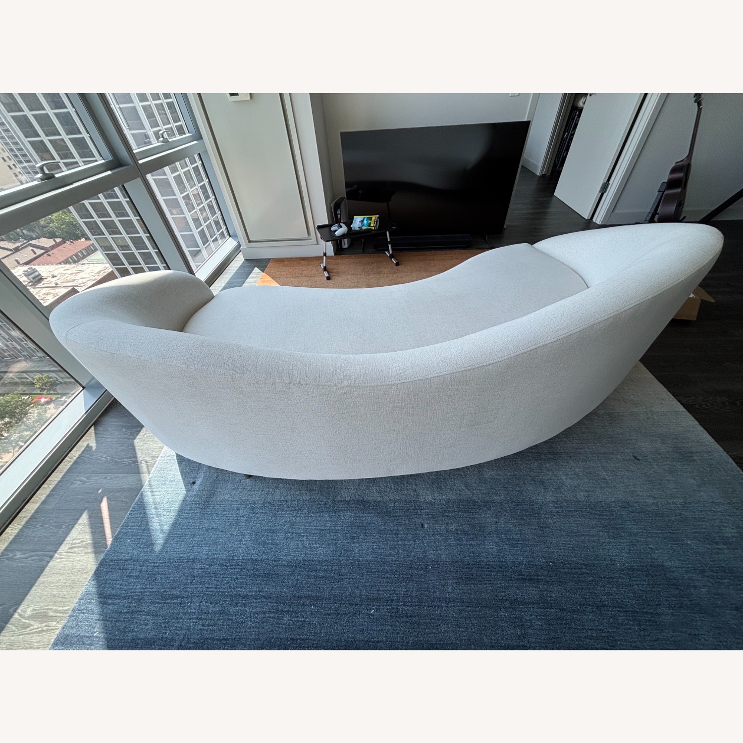 Curvo 75" White Performance Fabric Apartment Sofa by goop - image-5