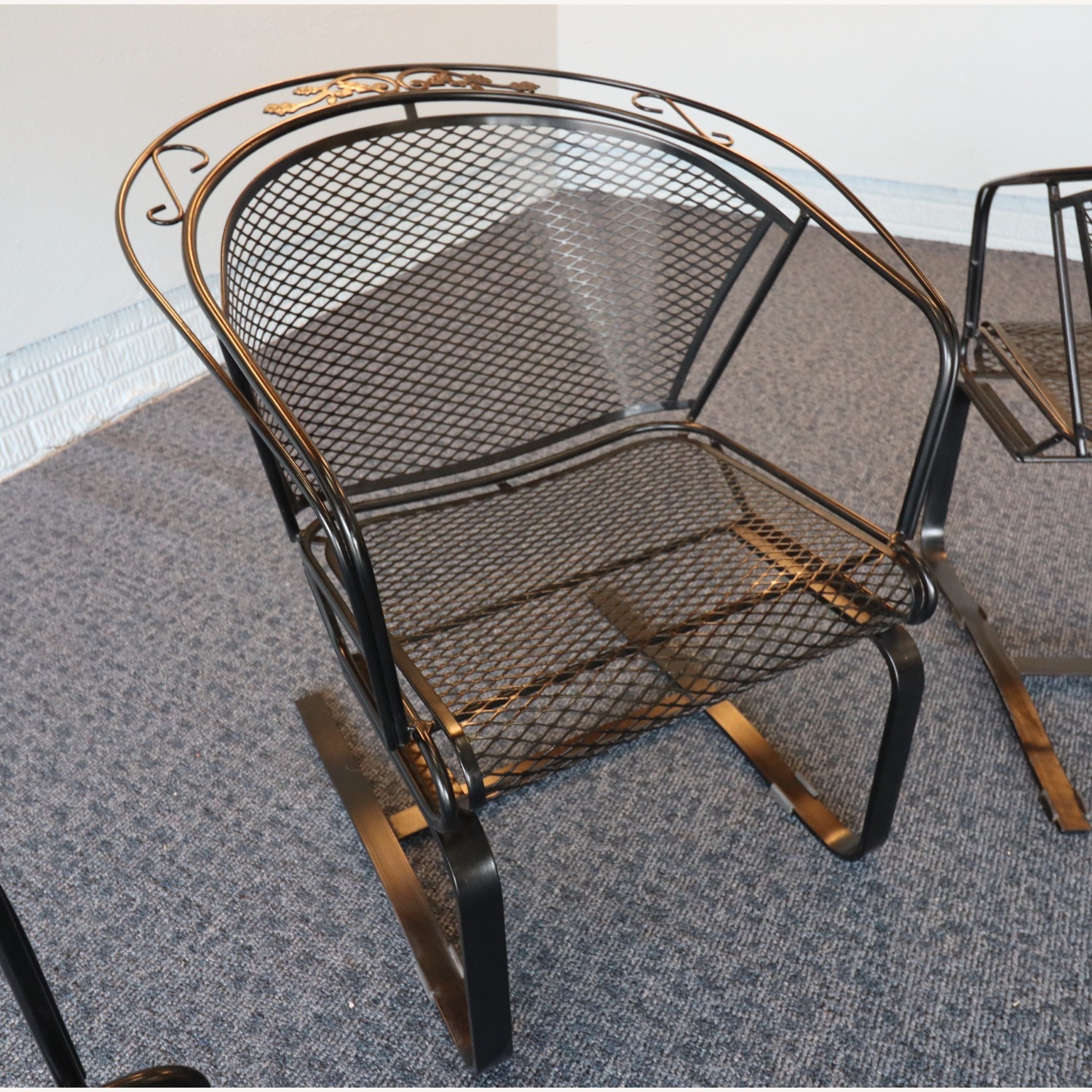 Woodard Acorn and Oak Leaf Wrought Iron Rockers - image-6