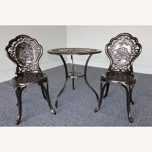 Used Ornate Cast Iron Robin's Nest Bistro Set for sale on AptDeco