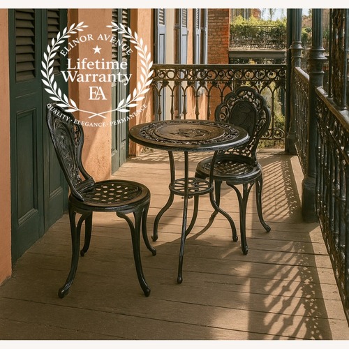 Used Ornate Cast Iron Robin's Nest Bistro Set for sale on AptDeco
