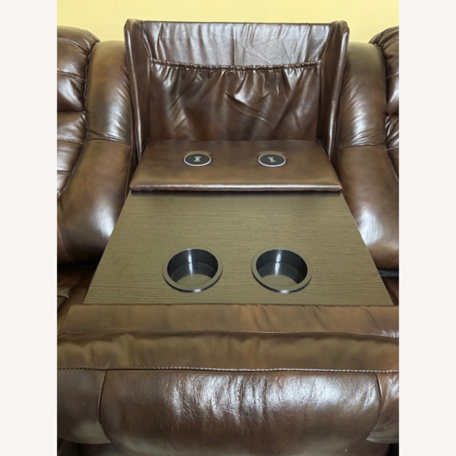 Renegade Brown Leather Dual Power Sofa - image-6