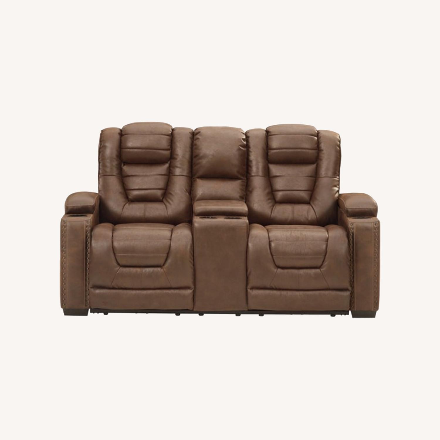 2 Seater Recliner W Storage - image-0