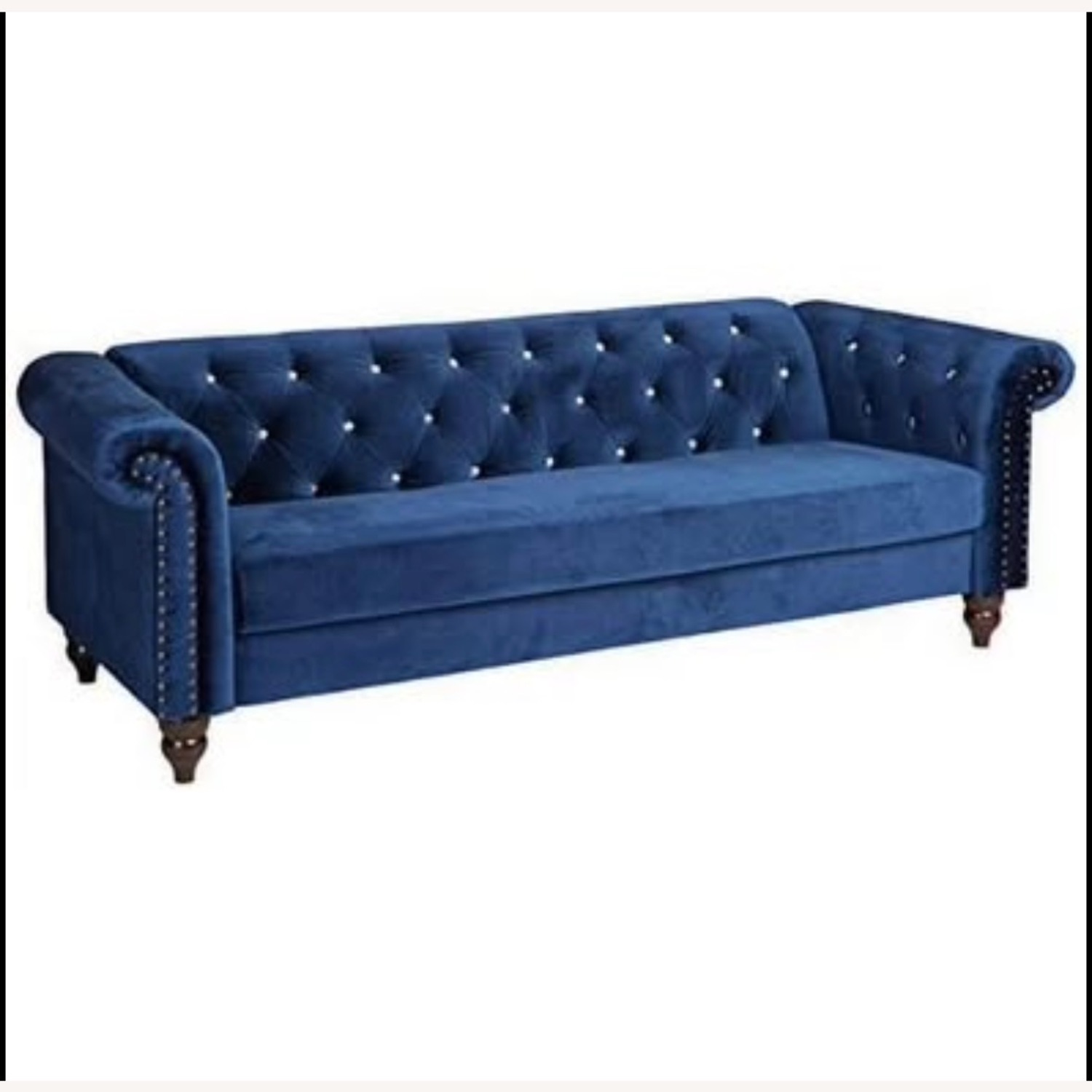 Malchin Casual Sofa W Faux Crystal Button Tufting - image-1