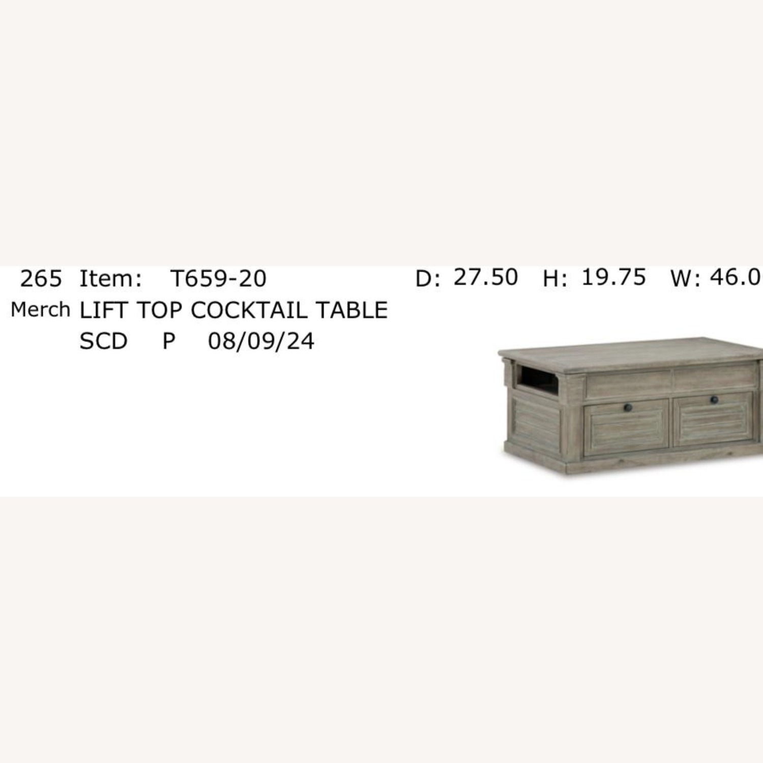 Benjara Lifttop Coffee Table W Drawers - image-1
