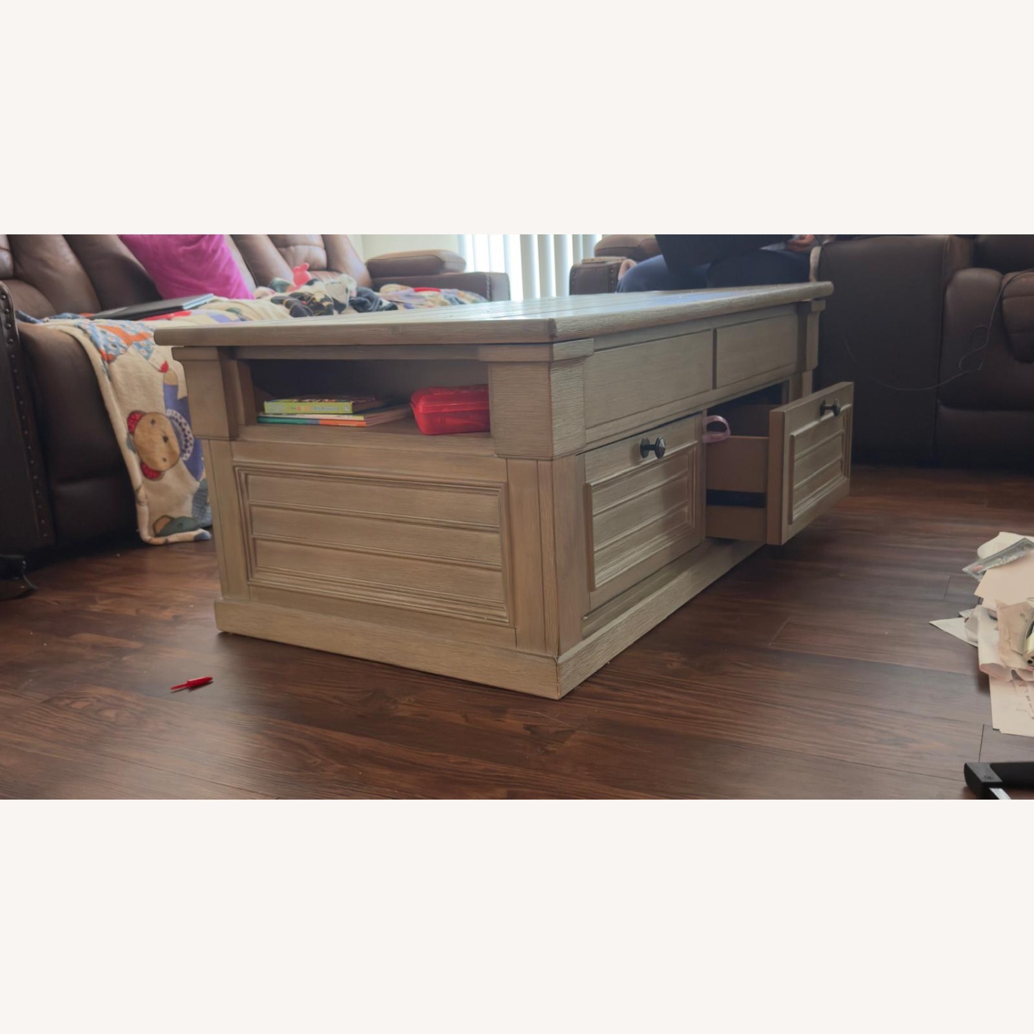 Benjara Lifttop Coffee Table W Drawers - image-2