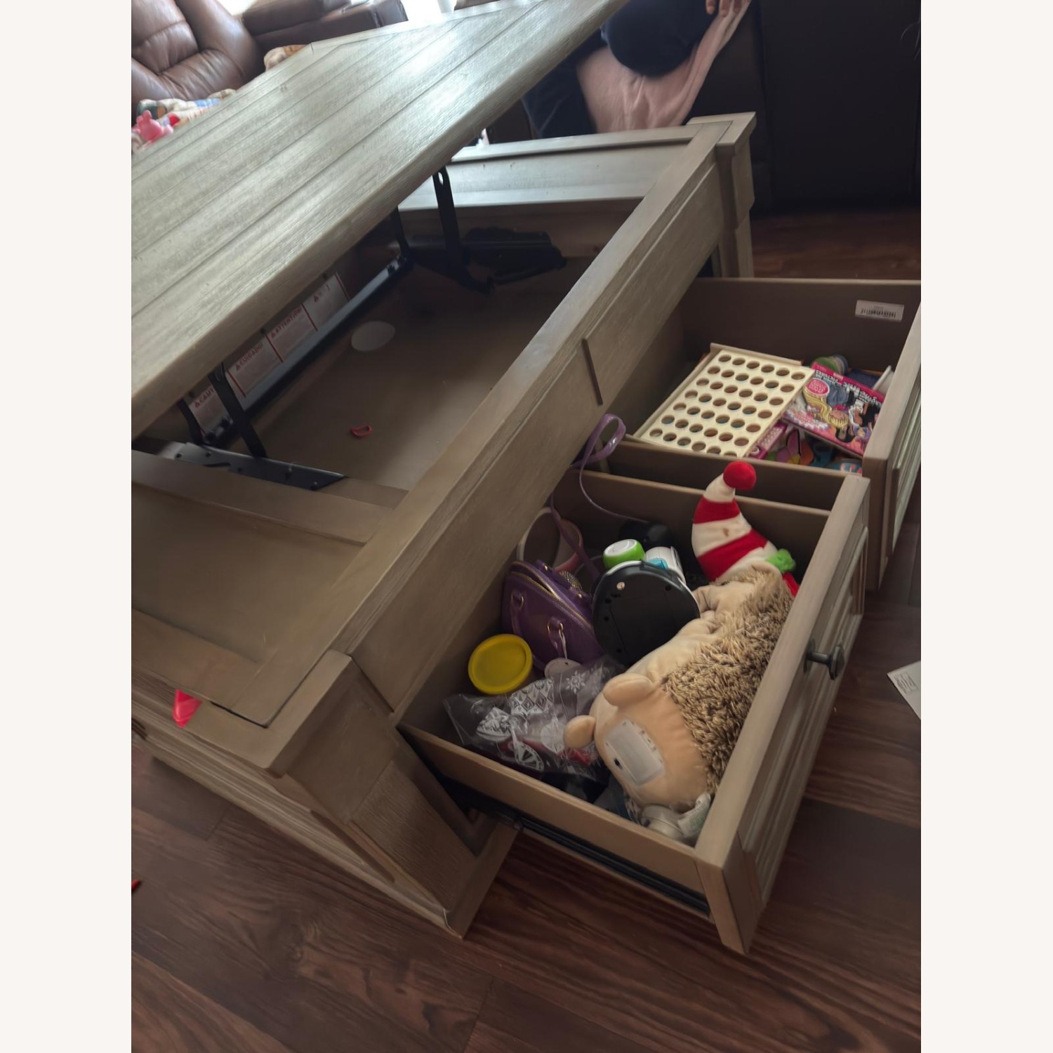 Benjara Lifttop Coffee Table W Drawers - image-4