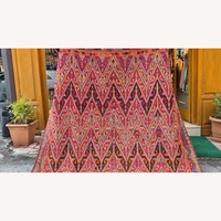 Midcentury Handwoven Rug In Pomegranate Skin