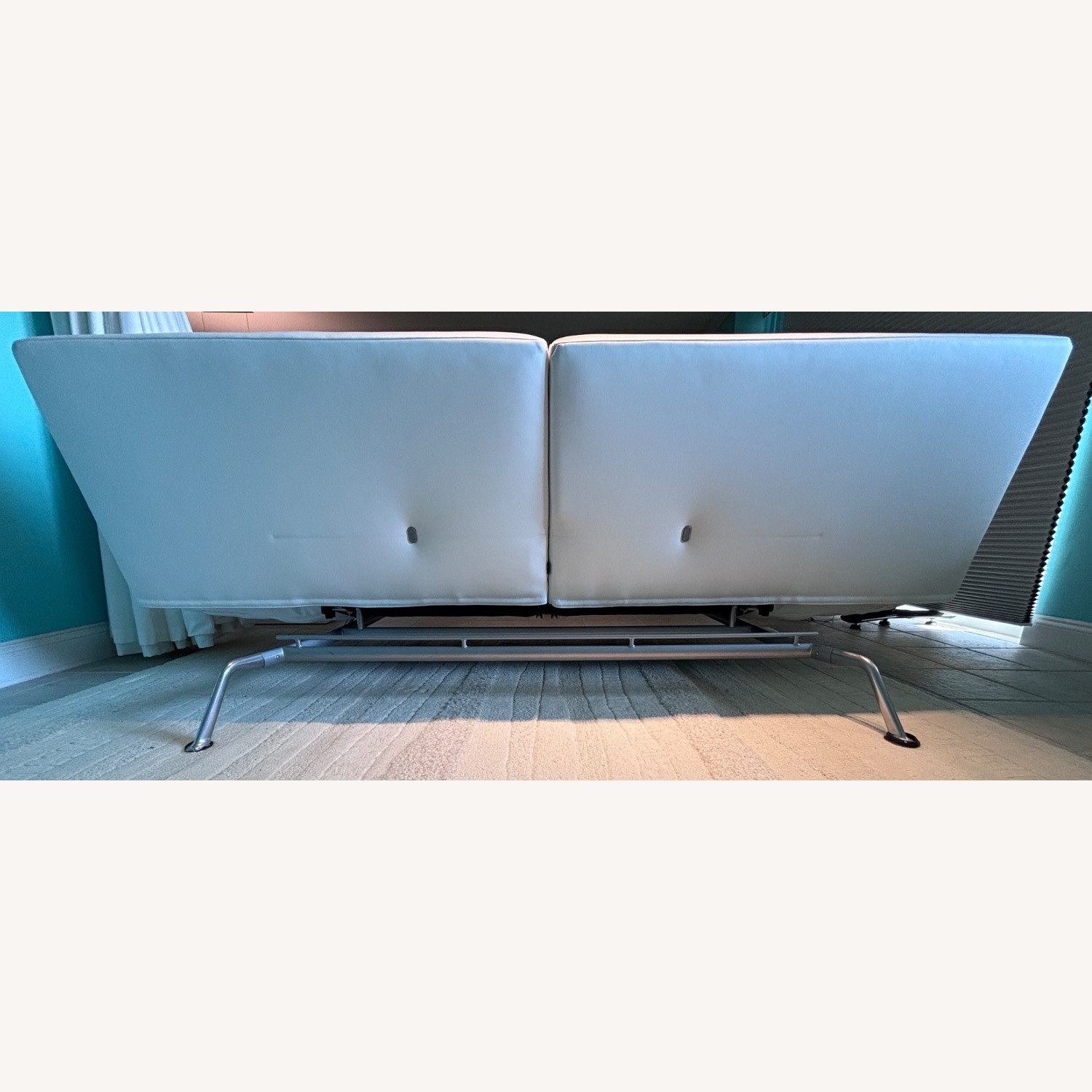 Ligne Roset Smala White Leather Sofa, Queen Bed - image-4