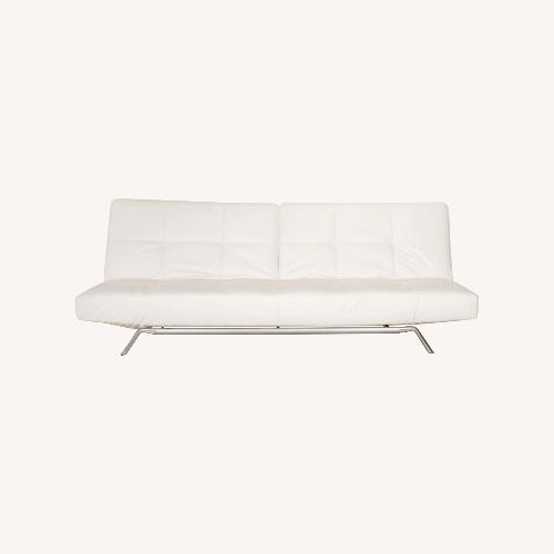 Used Ligne Roset Smala White Leather Sofa, Queen Bed  for sale on AptDeco