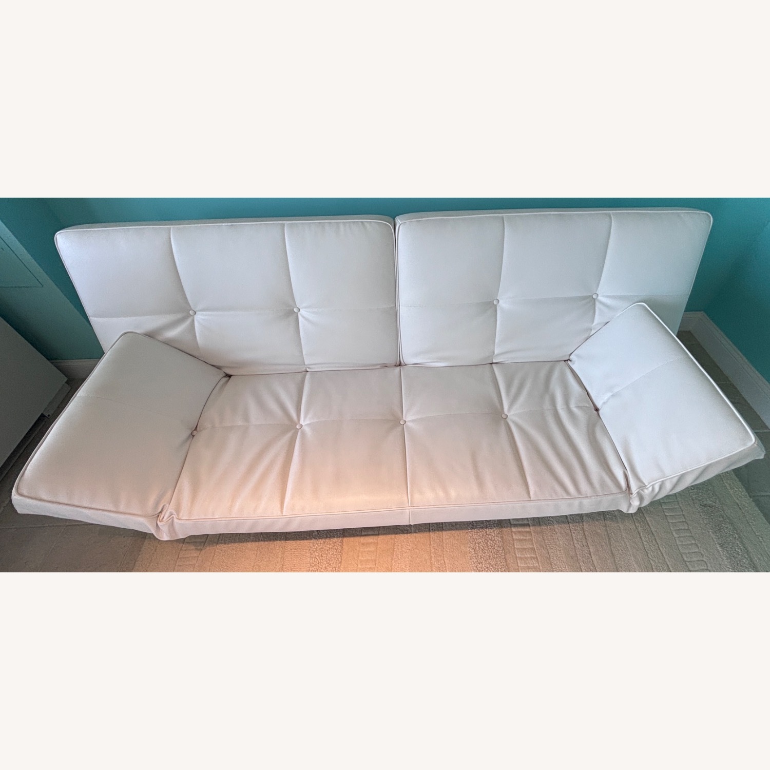Ligne Roset Smala White Leather Sofa, Queen Bed - image-11