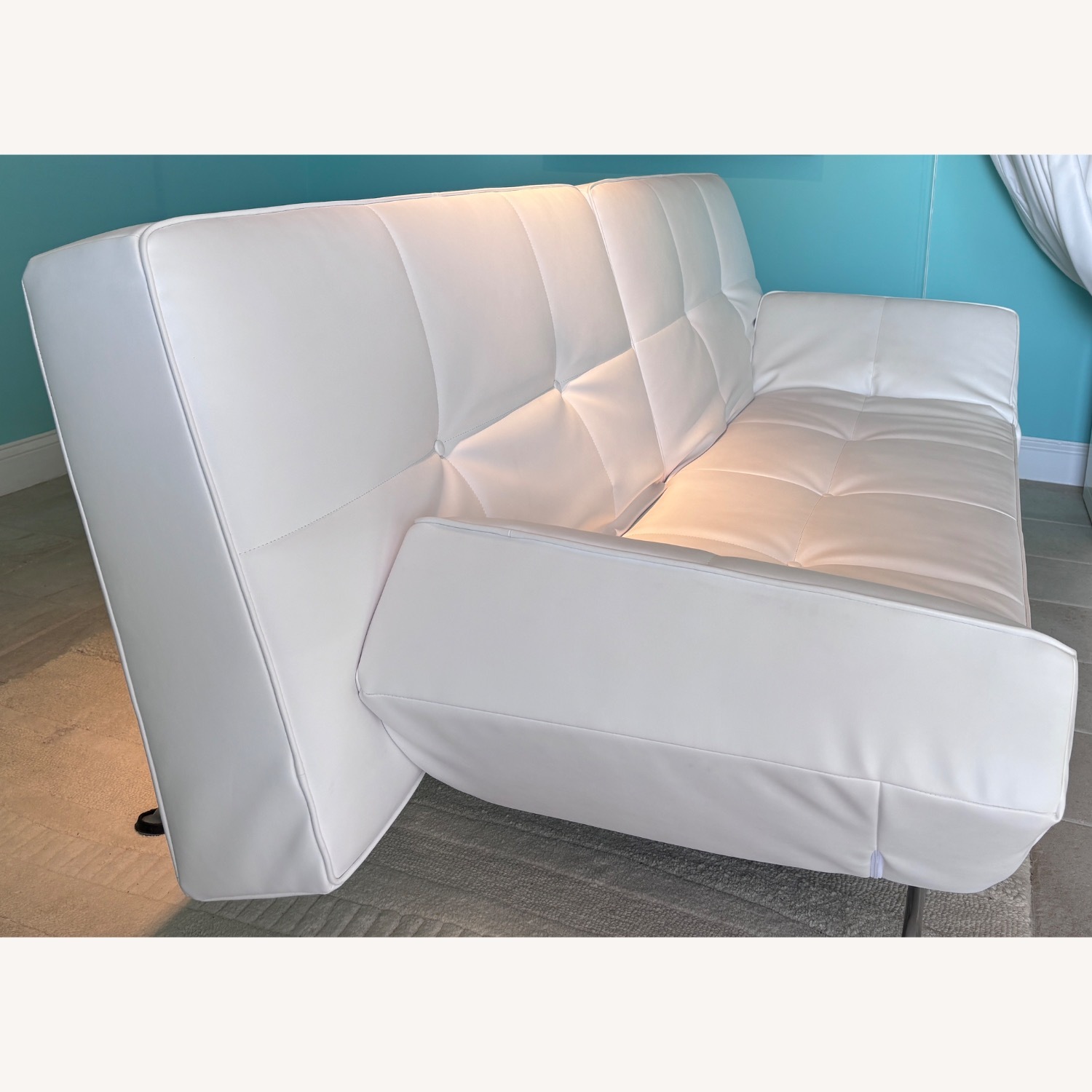 Ligne Roset Smala White Leather Sofa, Queen Bed - image-2