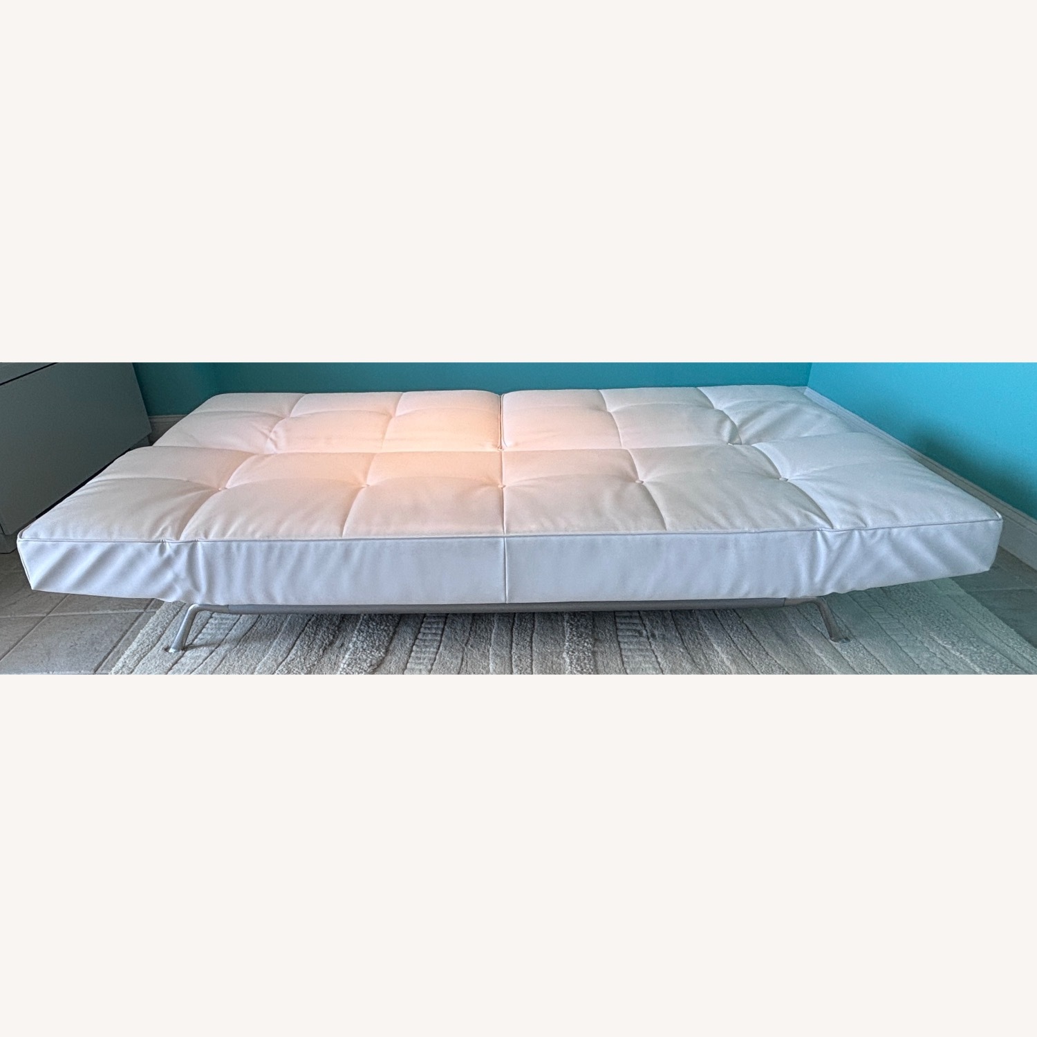 Ligne Roset Smala White Leather Sofa, Queen Bed - image-5