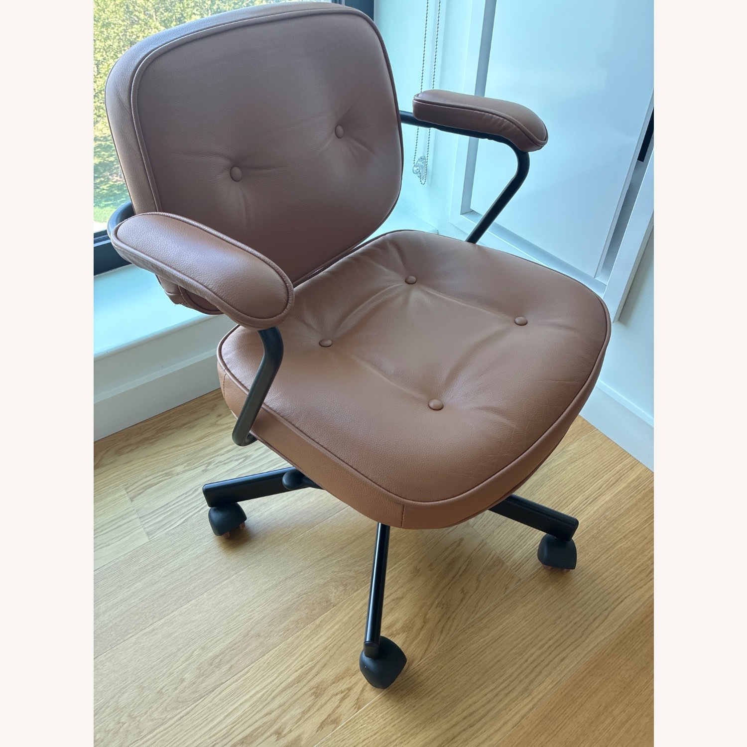 IKEA ALEFJÄLL Brown Leather Office Chair - image-2