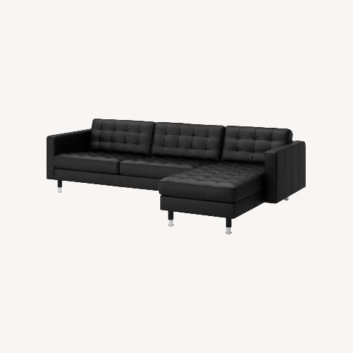 Used IKEA Black Leather Couch for sale on AptDeco
