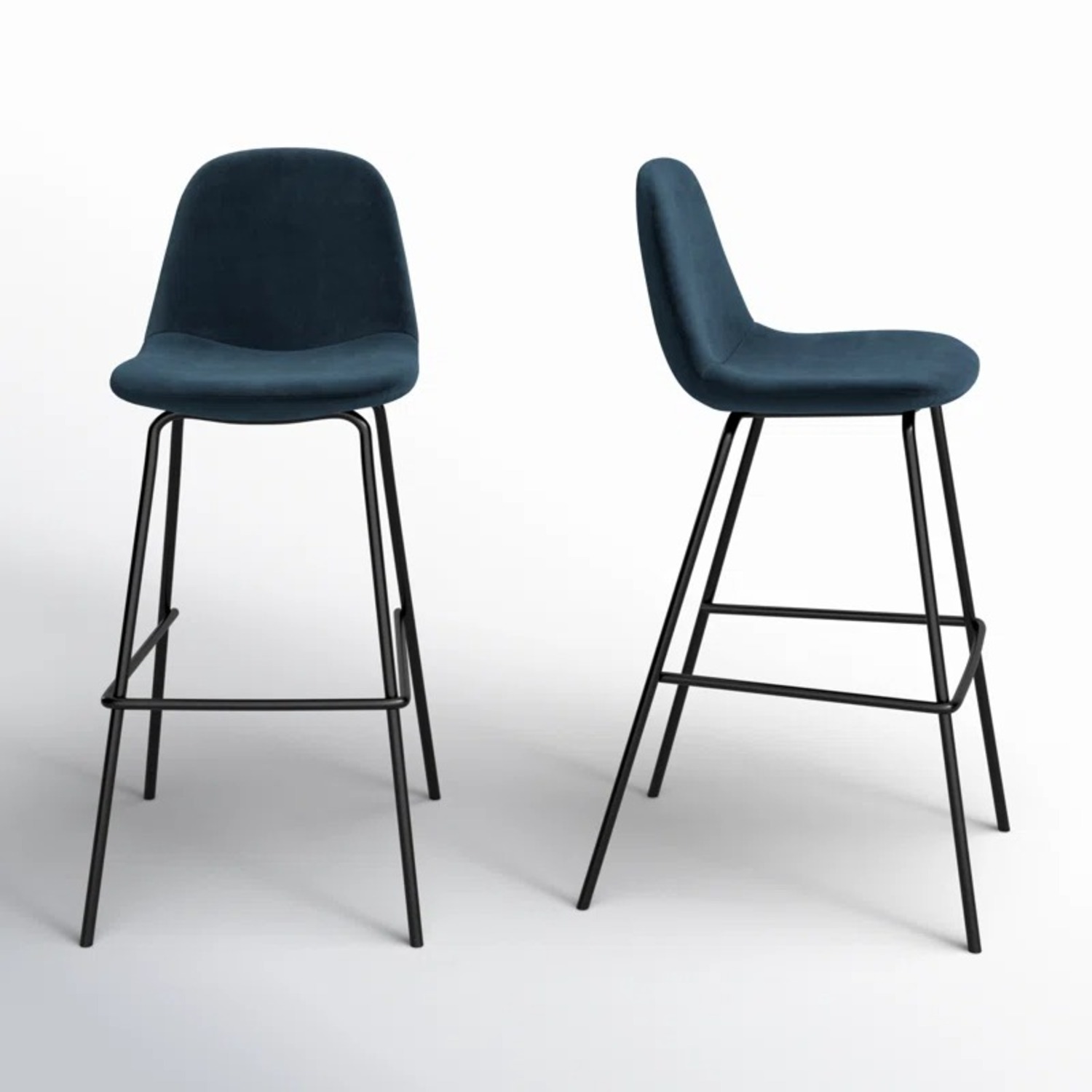  Velvet Blue - 4x Counter Stools - image-3