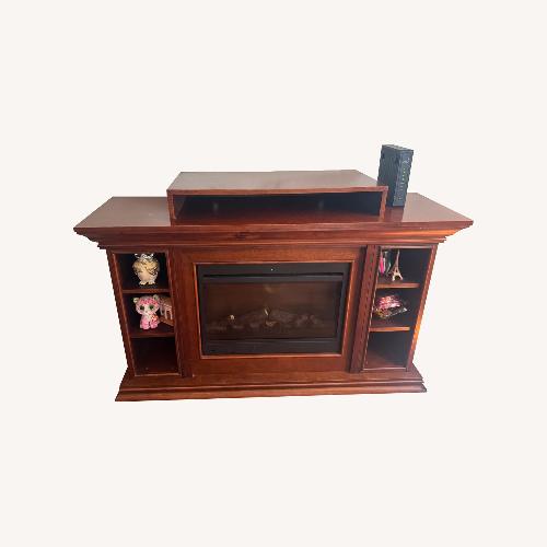 Used Electric Fireplace Cherry Wood Finish  for sale on AptDeco