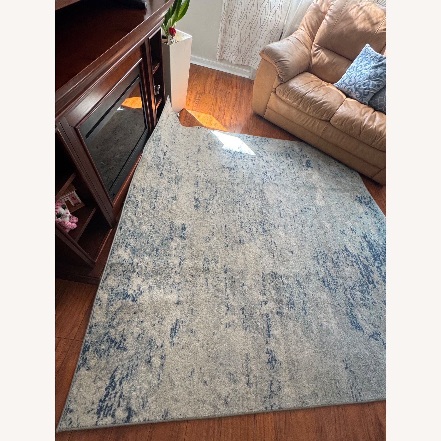 Modern Blue & Gray Textured Rug - image-2