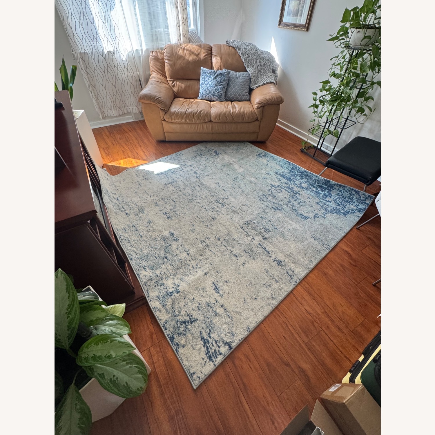 Modern Blue & Gray Textured Rug - image-3