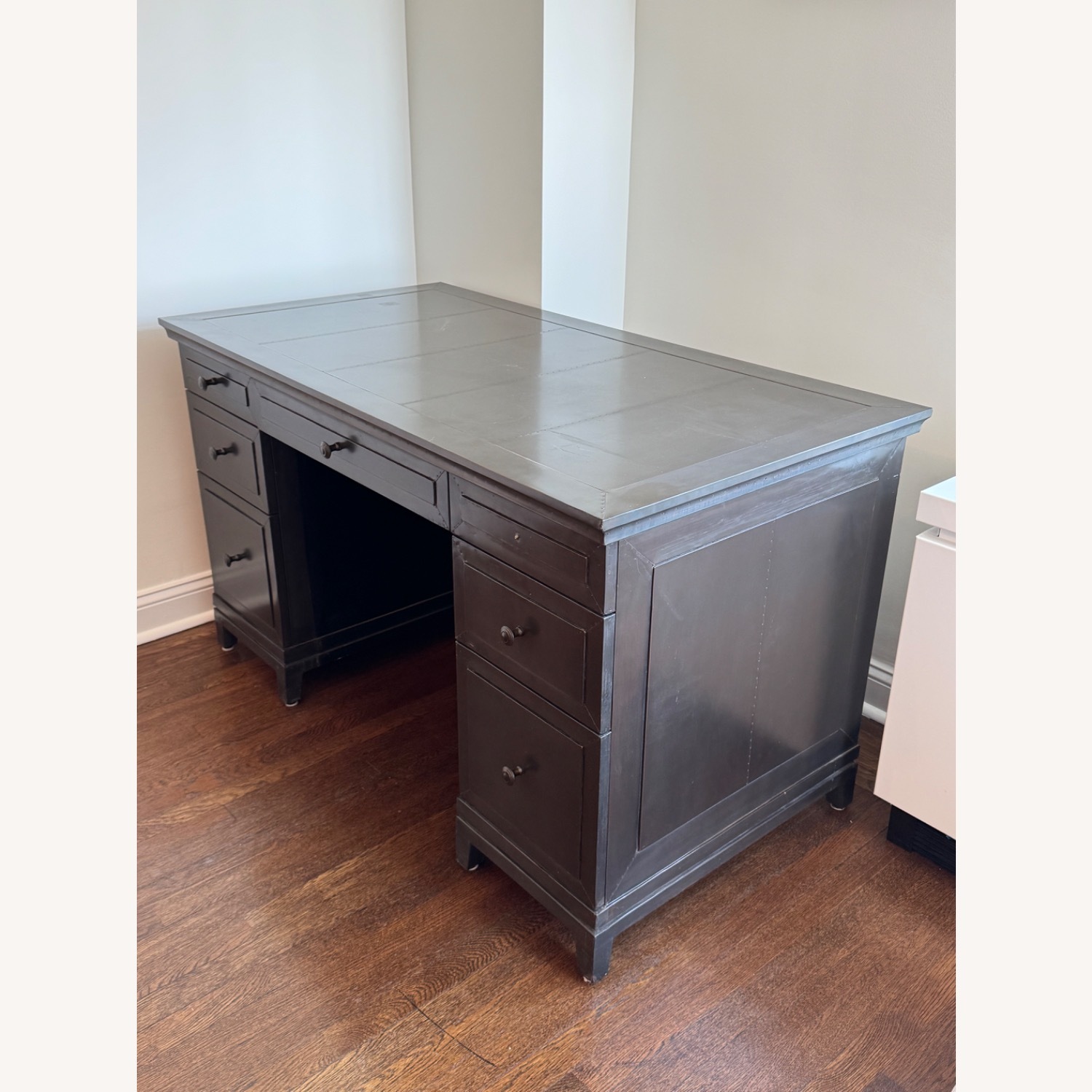 RH Annecy Gray/Green Metal Desk - image-3