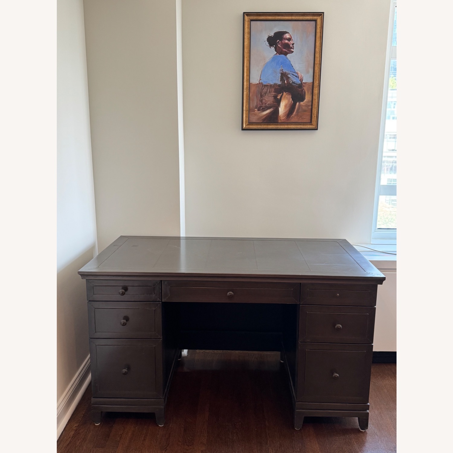 RH Annecy Gray/Green Metal Desk - image-4