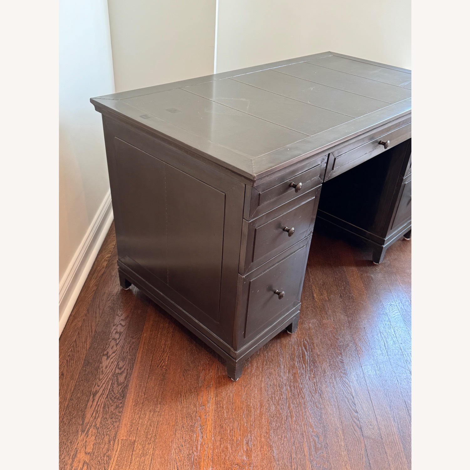 RH Annecy Gray/Green Metal Desk - image-2