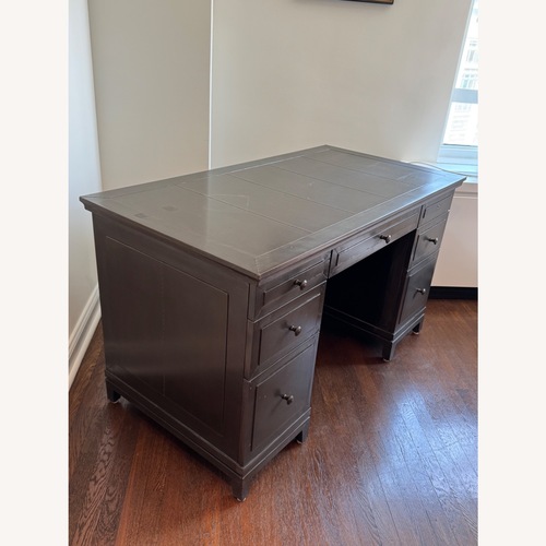 Used RH Annecy Gray/Green Metal Desk for sale on AptDeco