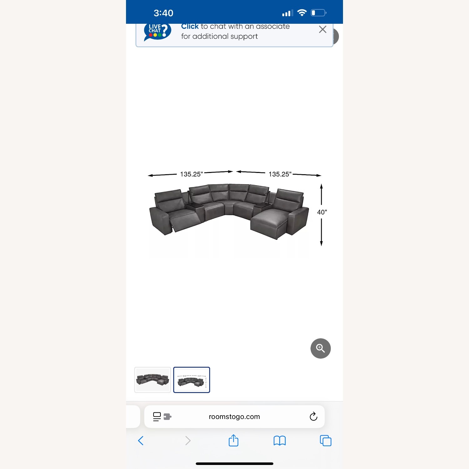 Charcoal 7 Pc Dual Power Reclining Modular - image-8