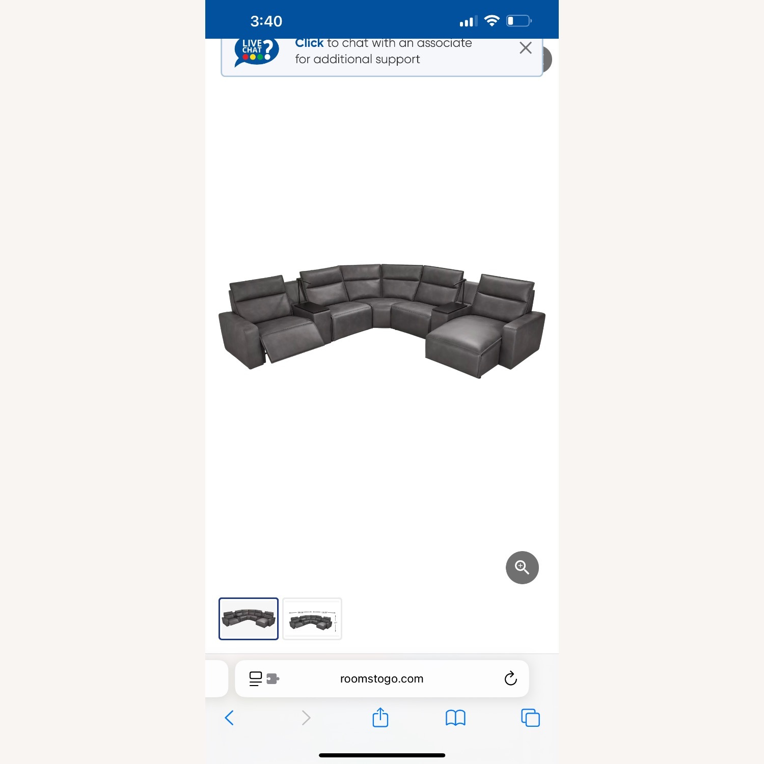 Charcoal 7 Pc Dual Power Reclining Modular - image-7