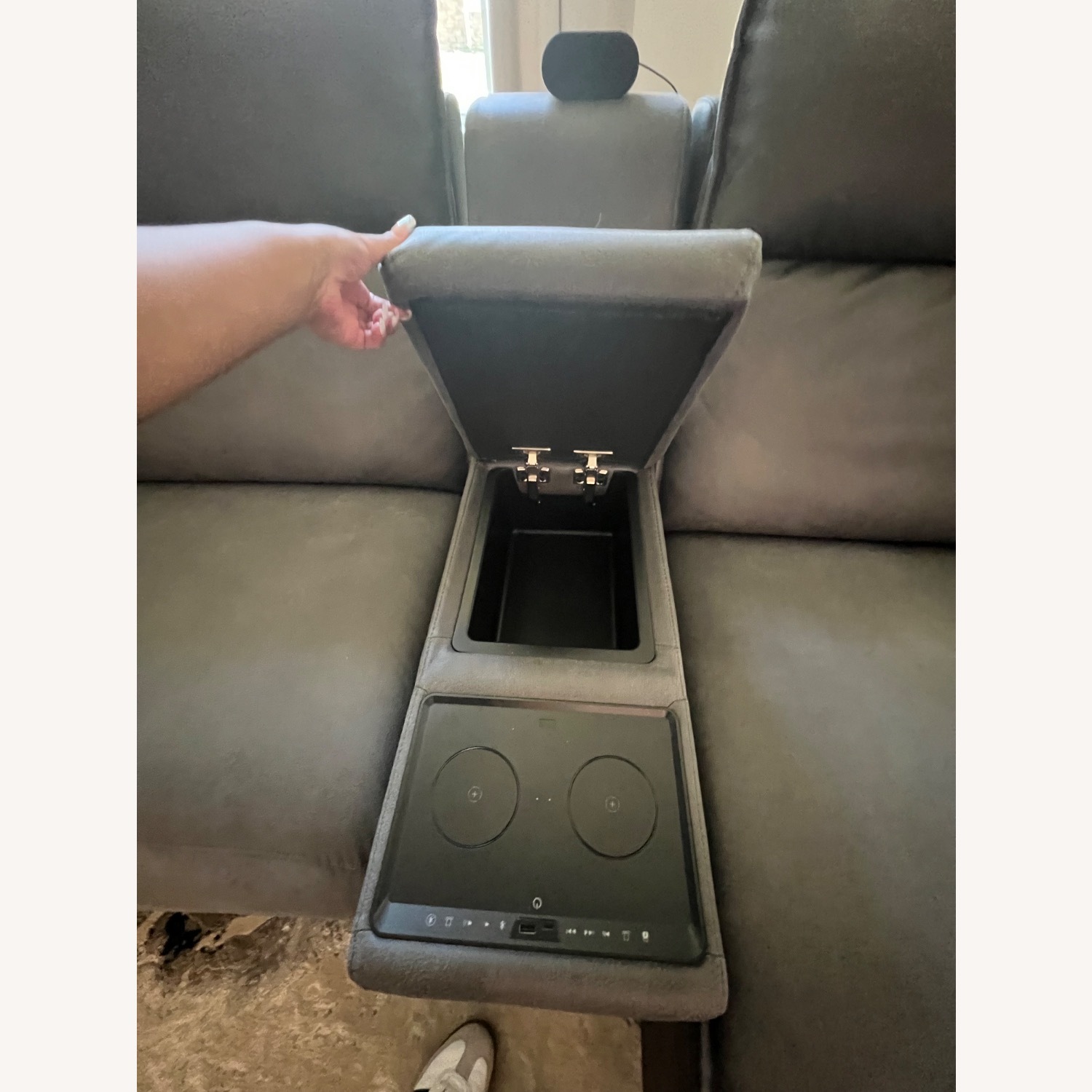 Charcoal 7 Pc Dual Power Reclining Modular - image-6