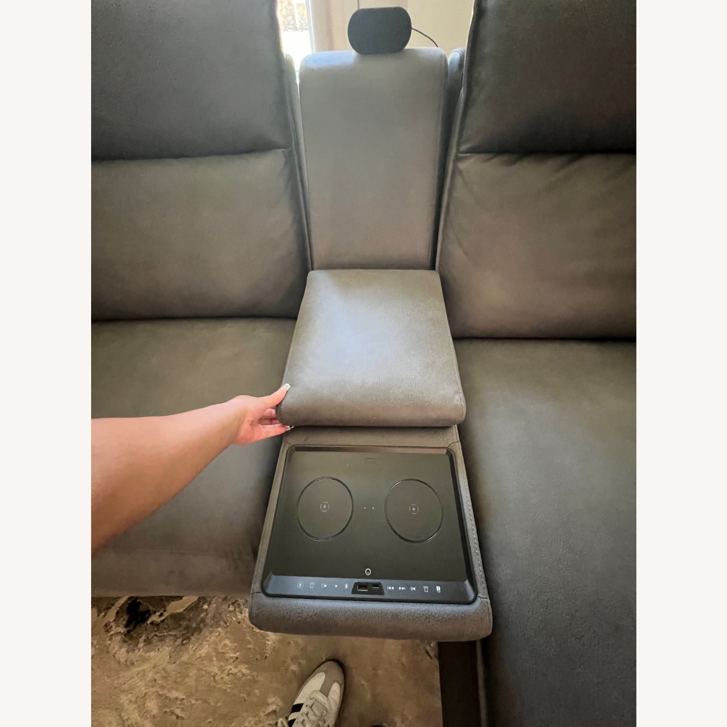 Charcoal 7 Pc Dual Power Reclining Modular - image-5